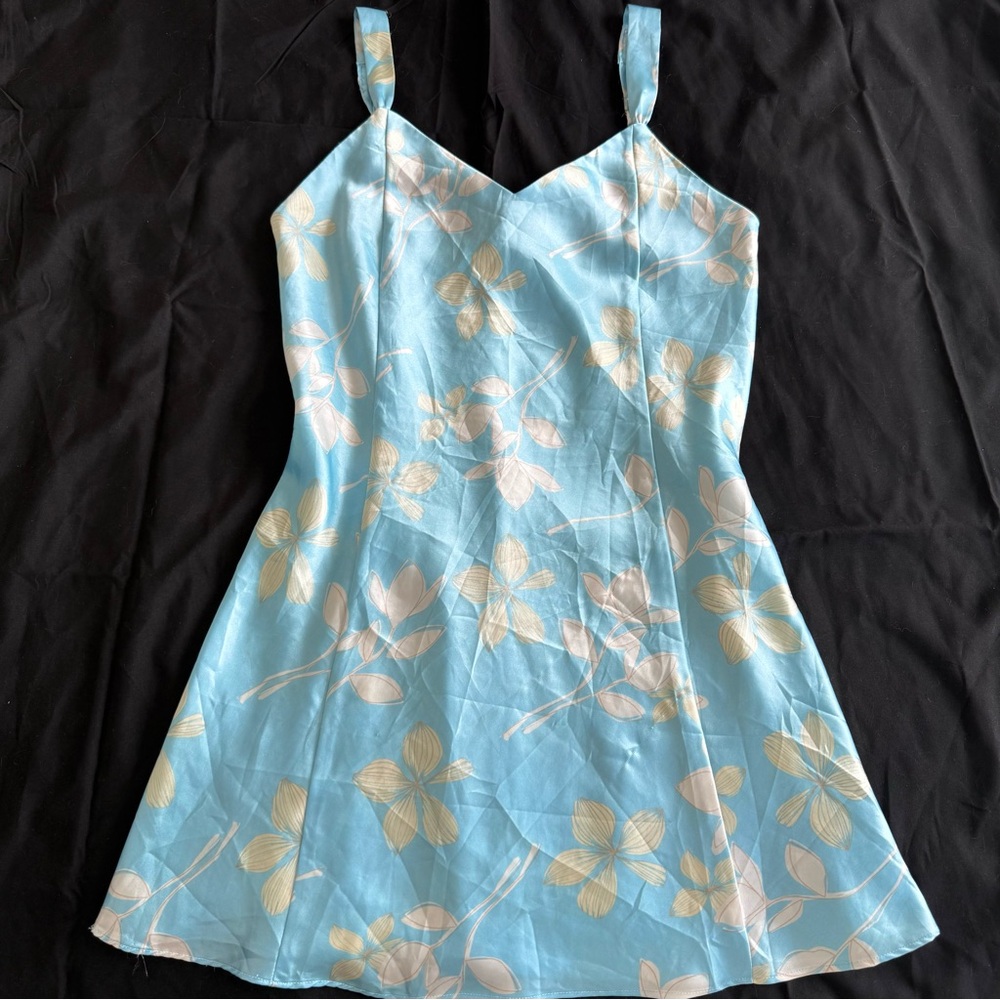 Vintage Silky Floral Lingerie Slip Mini Dress